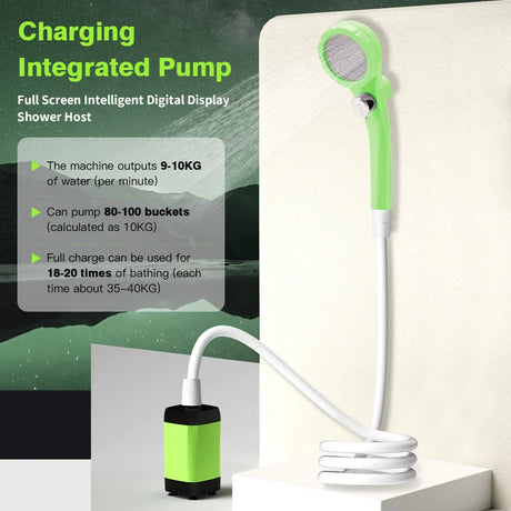 Portable Digital Shower Pump  Smart Battery-Powered Camping System - Product showcase