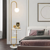 Modern Floor Lamp with Table  Brass and Marble Design - Product detail 4