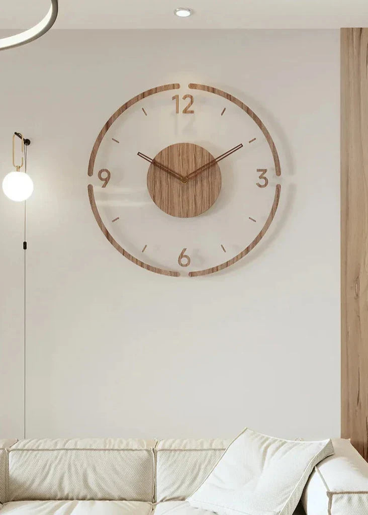 Scandinavian Wall Clock  Minimalist Wood Design - Detailed view
