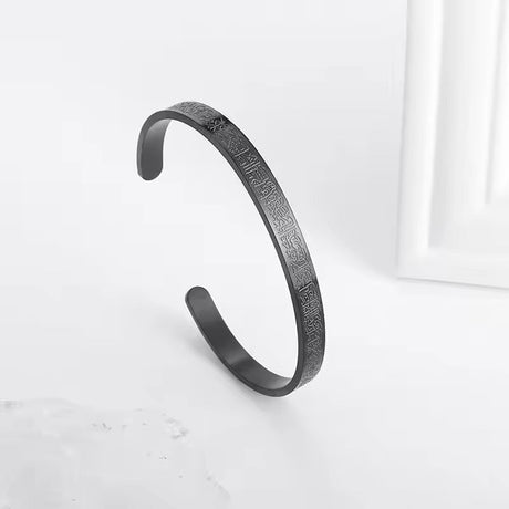Arabic Script Bangle Bracelet  Engraved Stainless Steel Design - Product detail 9
