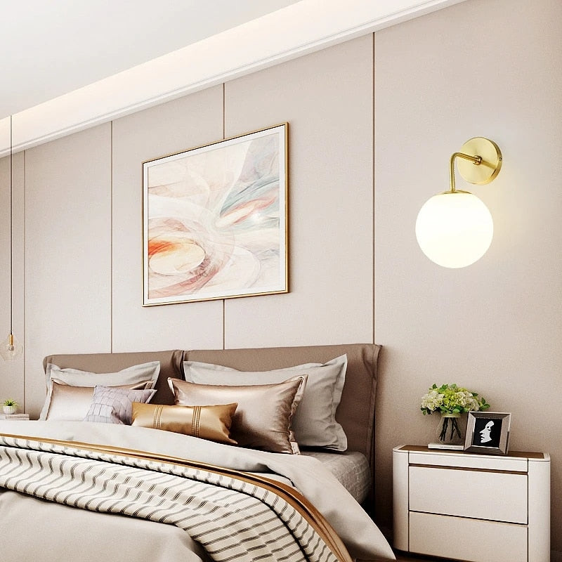 Scandinavian Globe Wall Light  Brass Finish with Adjustable Arm - Product detail 5