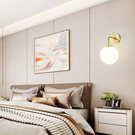 Scandinavian Globe Wall Light  Brass Finish with Adjustable Arm - Product detail 5