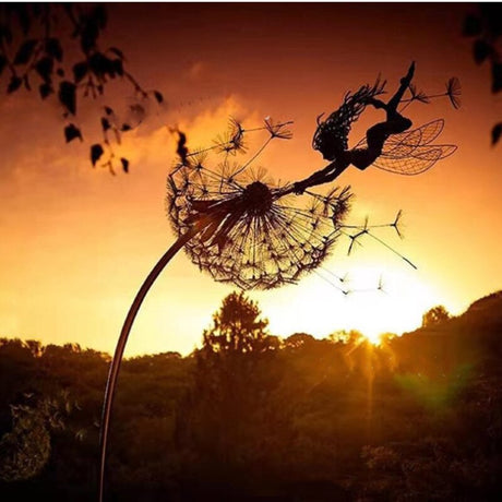 Fairy Garden Sculpture  Dandelion Metal Art Design - Product detail 12