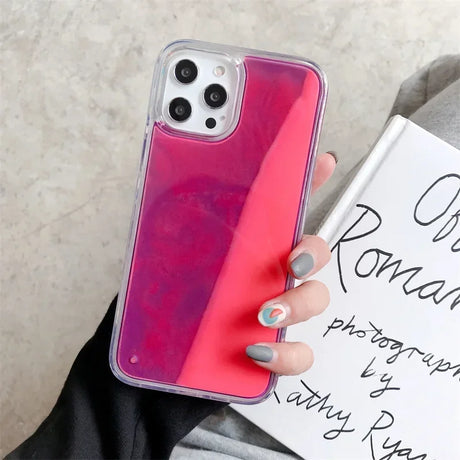 Dynamic Liquid iPhone Case  Luminous Glitter Quicksand Design - Product showcase