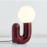 Modern Spiral Table Lamp  Metallic Red Glass Globe Design - Product detail 11