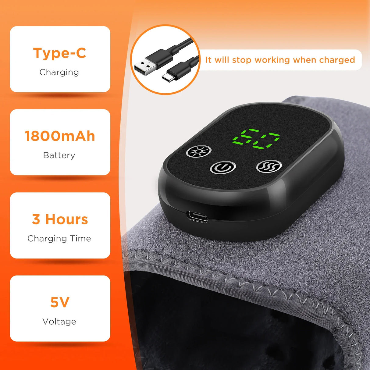 Smart Heating Ankle Massager  5-Speed Digital Control - Product detail 12