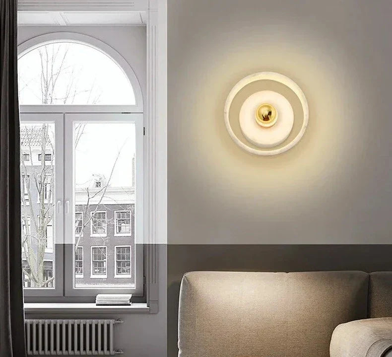 Modern Marble Wall Light  Natural Stone Circle Design - Product detail 5