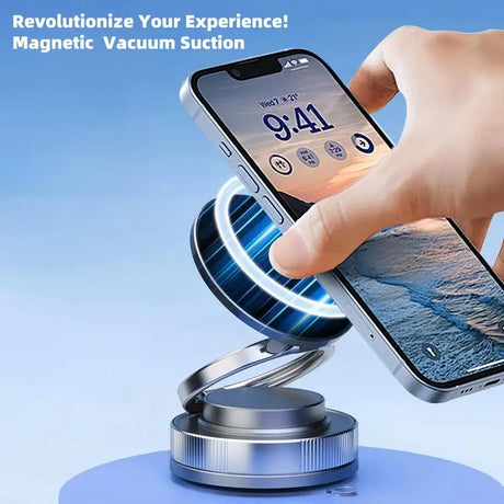 Magnetic Car Phone Mount  360 Rotatable Vacuum Suction Design - Product showcase