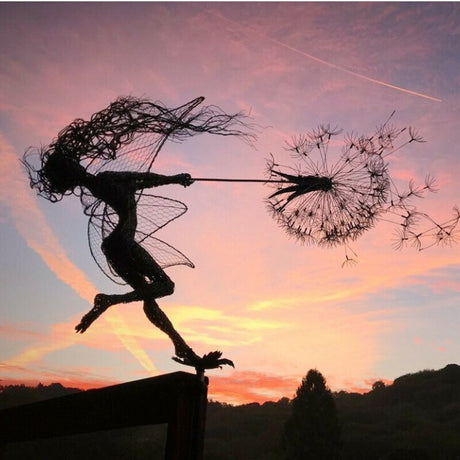 Fairy Garden Sculpture  Dandelion Metal Art Design - Product detail 11