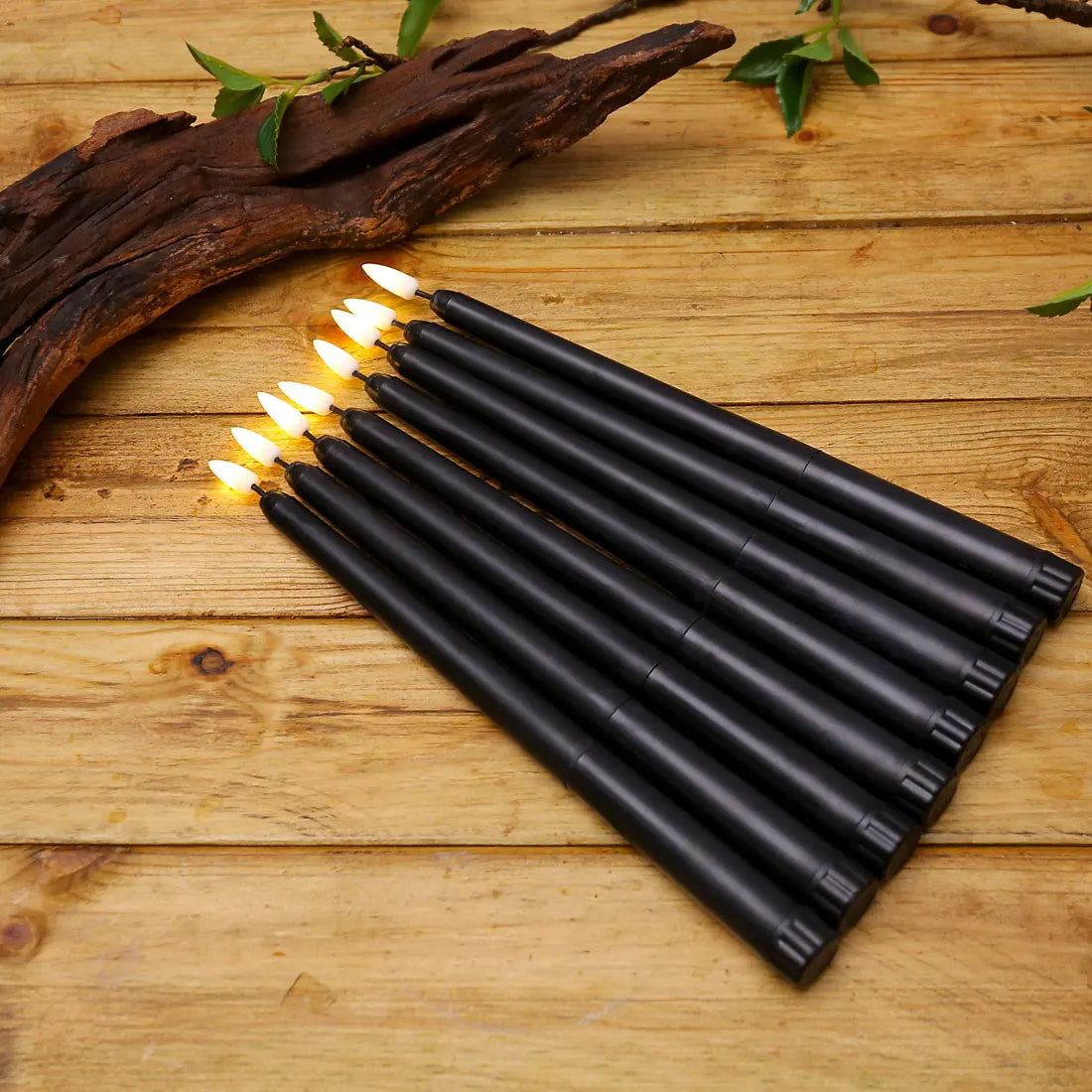 LED Taper Candles  Remote Control Black Set With Timer - Product detail 5