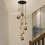 Modern Staircase Chandelier  Crystal Ice Glass Pendants - Product detail 5