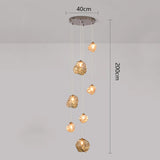 Modern Staircase Chandelier  Crystal Ice Glass Pendants - Product detail 9