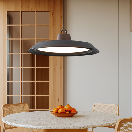 Scandinavian Pendant Light  Wood Metal Dining Lamp - Product showcase