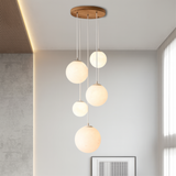 Scandinavian Staircase Chandelier  Floating Glass Sphere Cluster - Product example