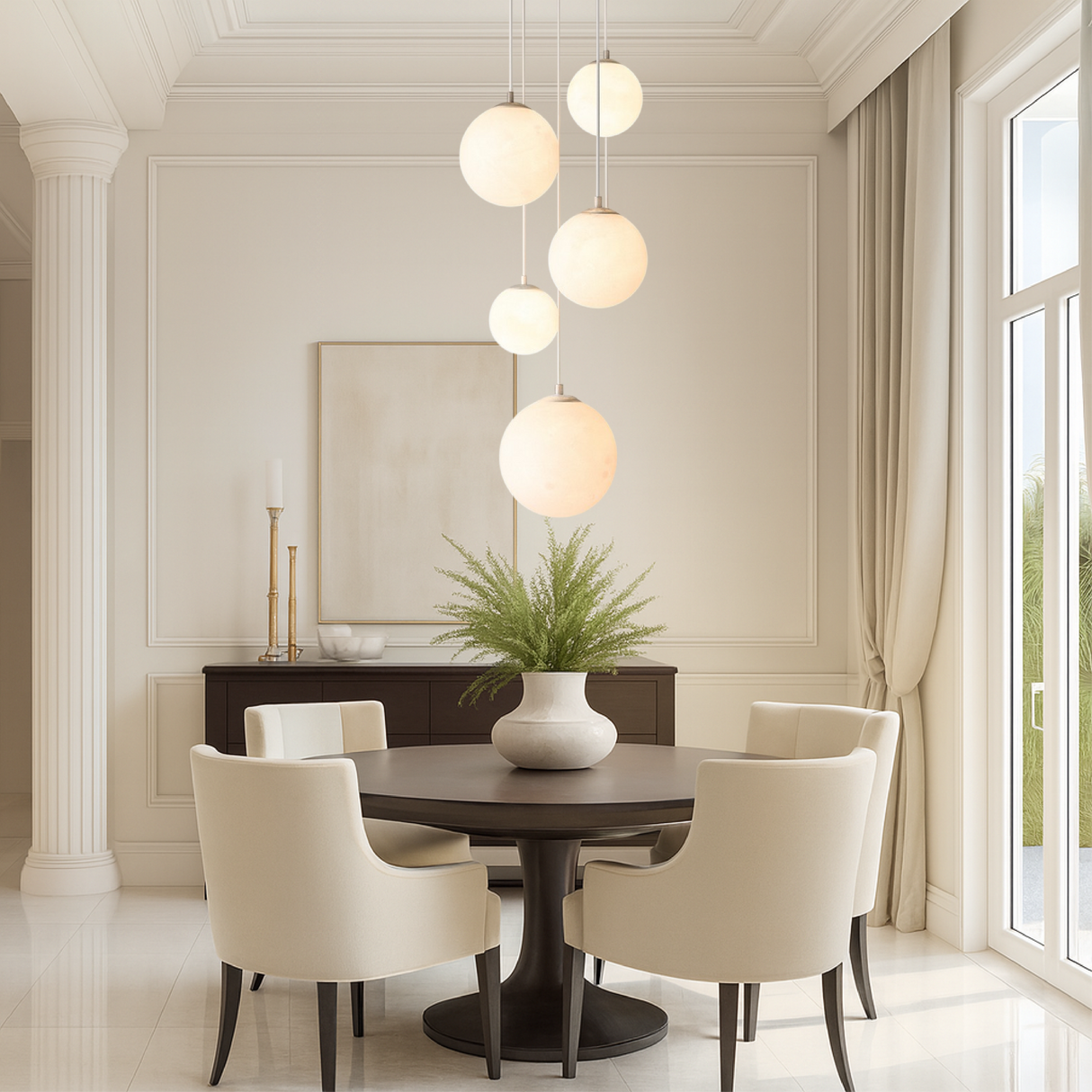 Scandinavian Staircase Chandelier  Floating Glass Sphere Cluster - Product detail 6