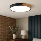 Nordic Ceiling Light  Wood and Black Metal Design - Product example