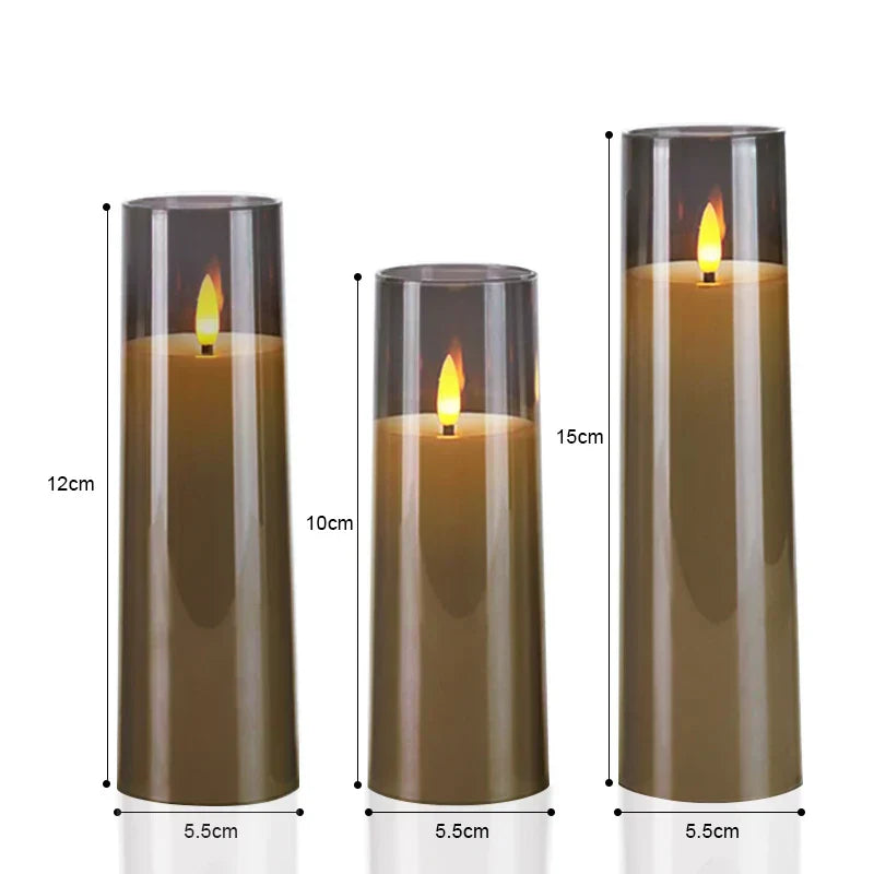 LED Flameless Candles Set  Glass Remote Control Flickering Lights - Product detail 9