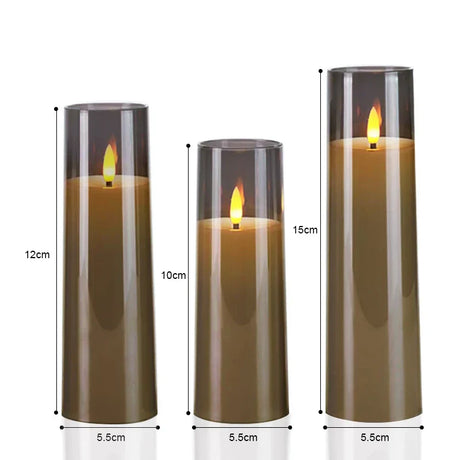 LED Flameless Candles Set  Glass Remote Control Flickering Lights - Product detail 9