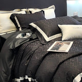 Egyptian Cotton Bedding Set  Modern Monogram Pattern - Product showcase