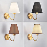 Modern Wall Sconce  Brushed Gold with Fabric Shade - Product detail 4