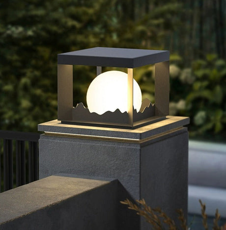 Modern Solar Wall Light  Cube Frame Mountain Silhouette - Product detail 10