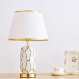 Geometric Table Lamp  White Ceramic with Gold Trim - Product detail 6