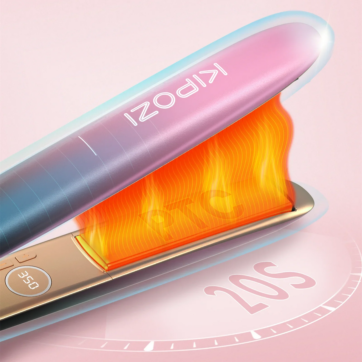 Professional Hair Straightener  Titanium Plates With Rose Gold Finish - Product example