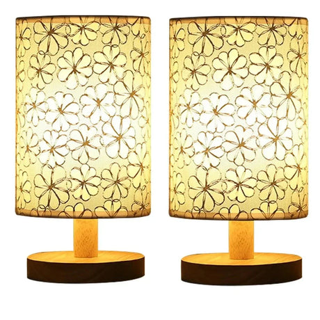 Minimalist Table Lamp  Natural Wood Base with Linen Shade - Product detail 14