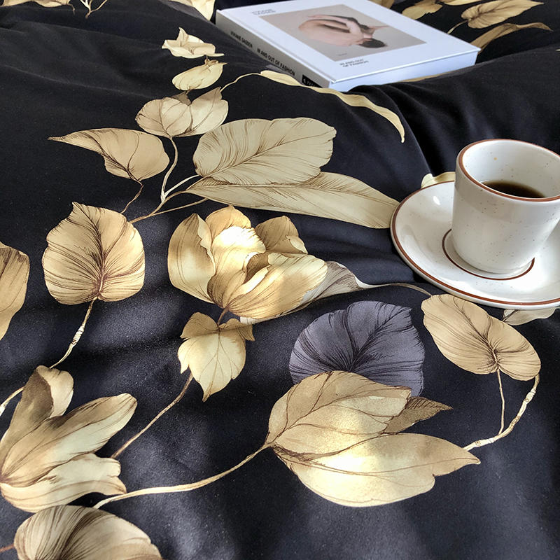 Luxury Egyptian Cotton Duvet Set  Dark Floral Print Design - Product detail 4