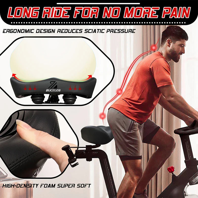 Ergonomic Bike Saddle  Wide Comfort Design With Shock Absorption - Detailed view