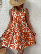 Summer Floral Dress  V-Neck Tiered Cotton Design - Product detail 7