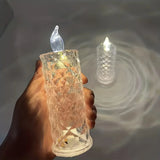 LED Flameless Candle  Crystal Glass Pattern Design - Detailed view