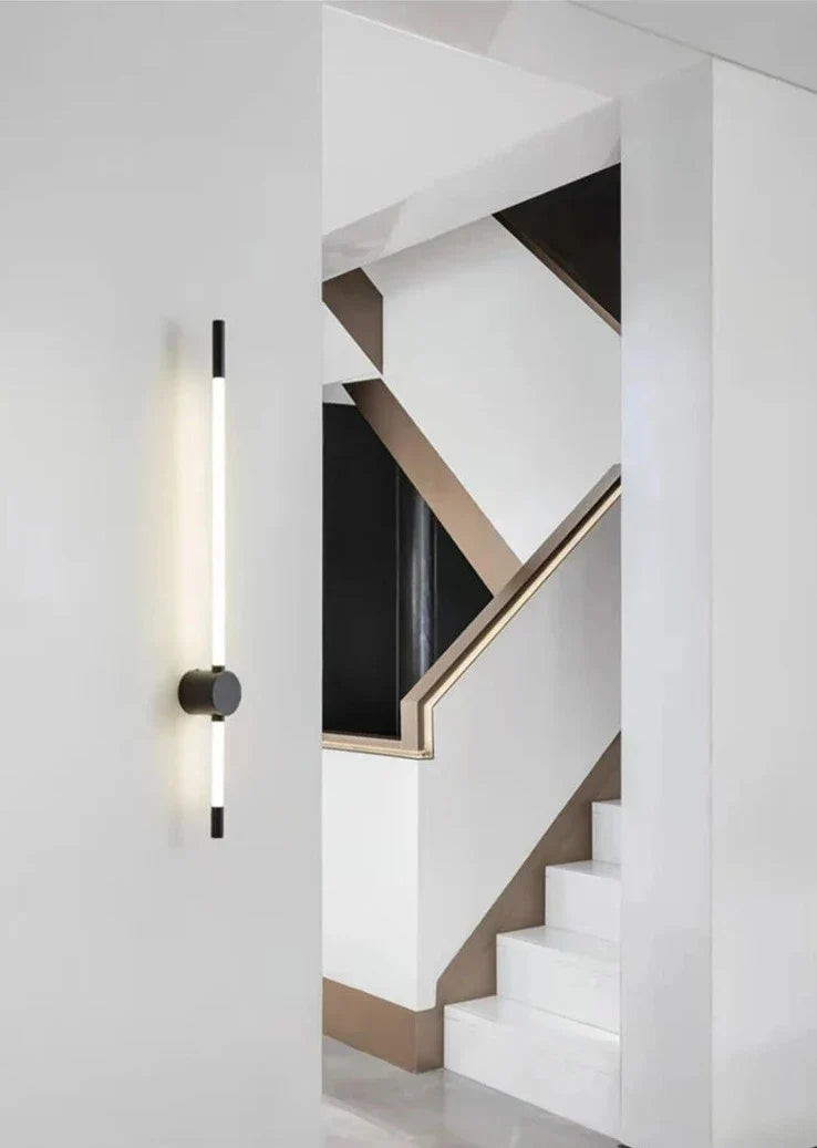 Vertical LED Wall Lamp  Brushed Brass and White Design - Product detail 8