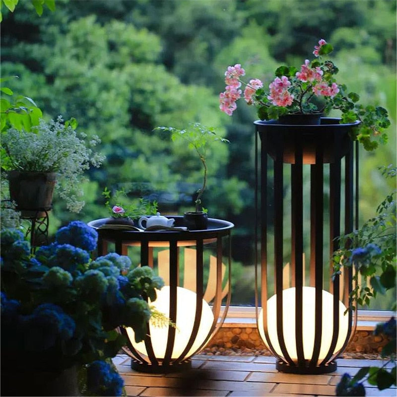 Modern Solar Garden Light  Cage Design With Dual Power - Product detail 4