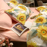 Egyptian Cotton Duvet Set  Watercolor Sunflower Pattern - Product detail 4