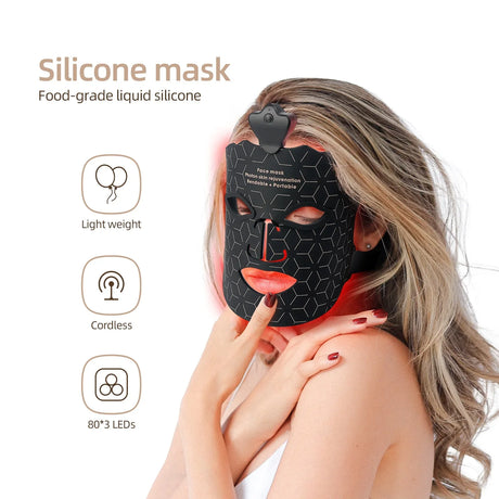 LED Therapy Face Mask  Wireless Silicone Design - Product showcase