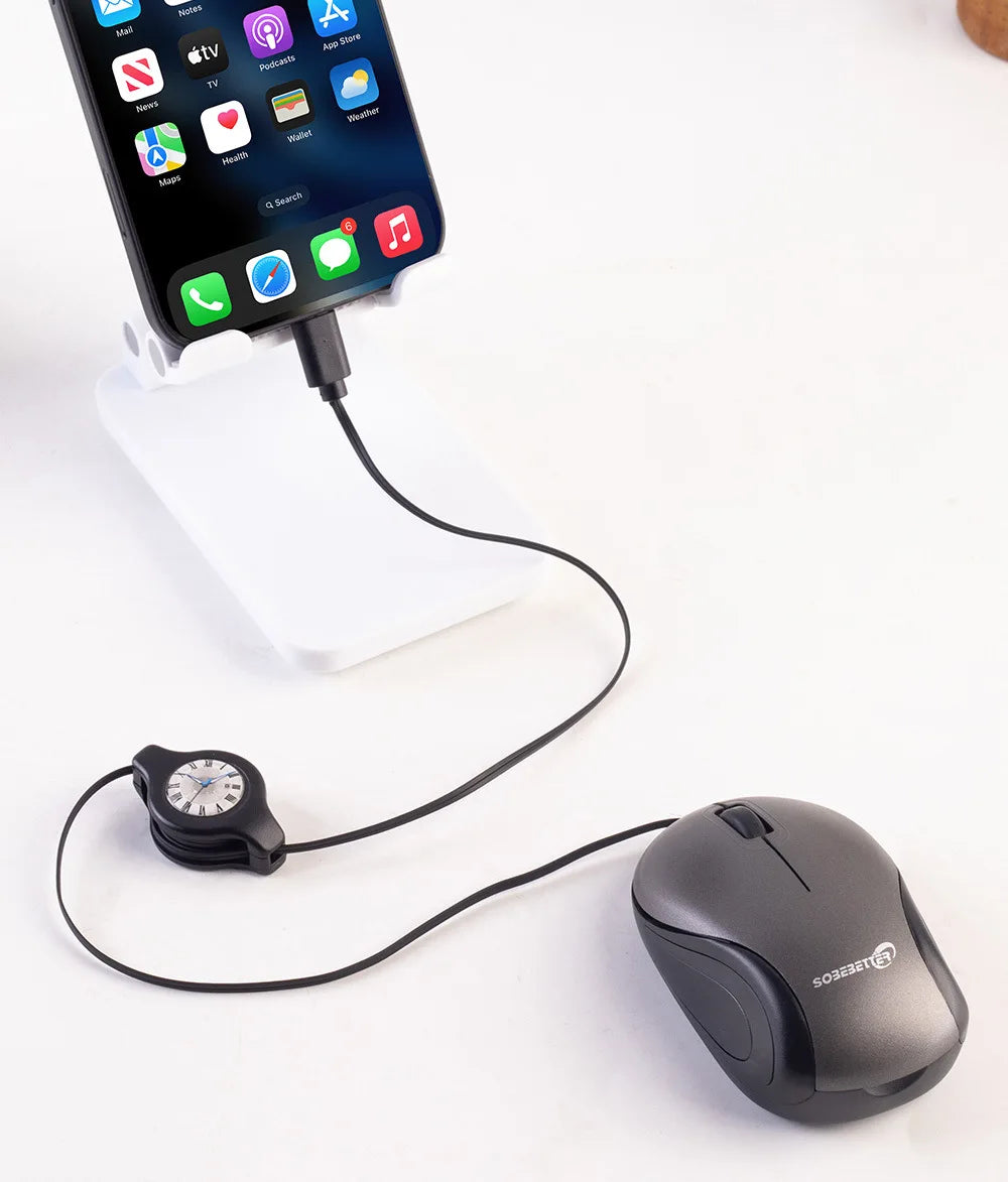 USB Type C Retractable Mouse  Compact Travel Design - Product example