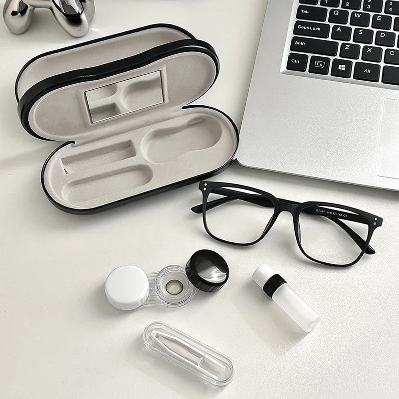 Double Layer Glasses Case  Contact Lens Storage System - Product showcase