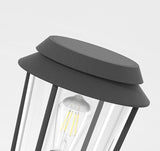 Solar Garden Post Light  Lantern Style Glass Panel Design - Product detail 9