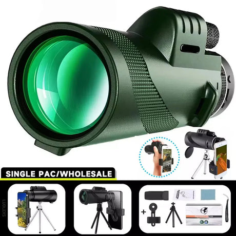 Professional Monocular Telescope  80x Magnification BAK4 Prism - Product showcase