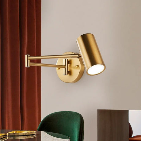 Modern Adjustable Wall Light  Brushed Gold Swing Arm Design - Product detail 6