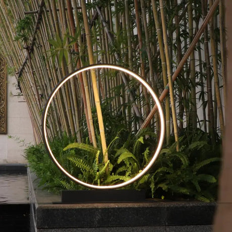 LED Circle Floor Lamp  Modern Aluminum Ring Design - Product example