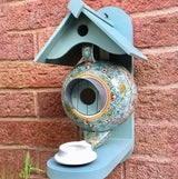 Decorative Garden Birdhouse  Teapot Design With Feeding Station - Detailed view