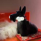 Scottie Dog Table Lamp  LED Black Resin Design - Detailed view