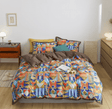 Geometric Cotton Duvet Set  Modern Egyptian Pattern Design - Product showcase