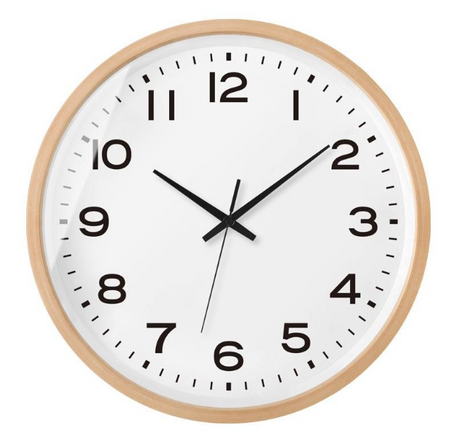 Minimalist Wall Clock  Natural Wood Frame Design - Product showcase