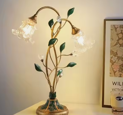 Floral Table Lamp  Crystal Glass Flower Design - Product detail 6