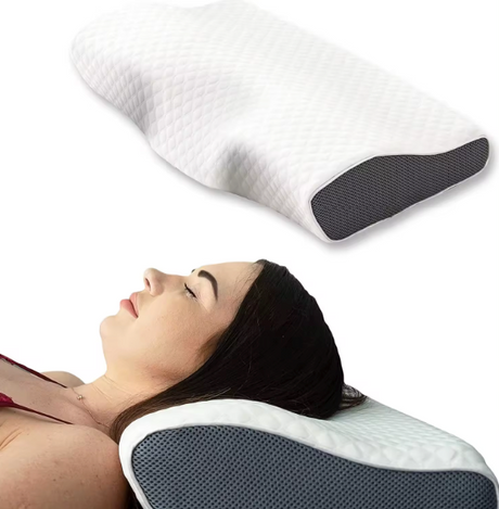Ergonomic Snore Relief Pillow  Memory Foam Neck Support - Product showcase