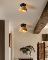 Modern Wood Ceiling Light  Ribbed Dome Design - Product detail 5