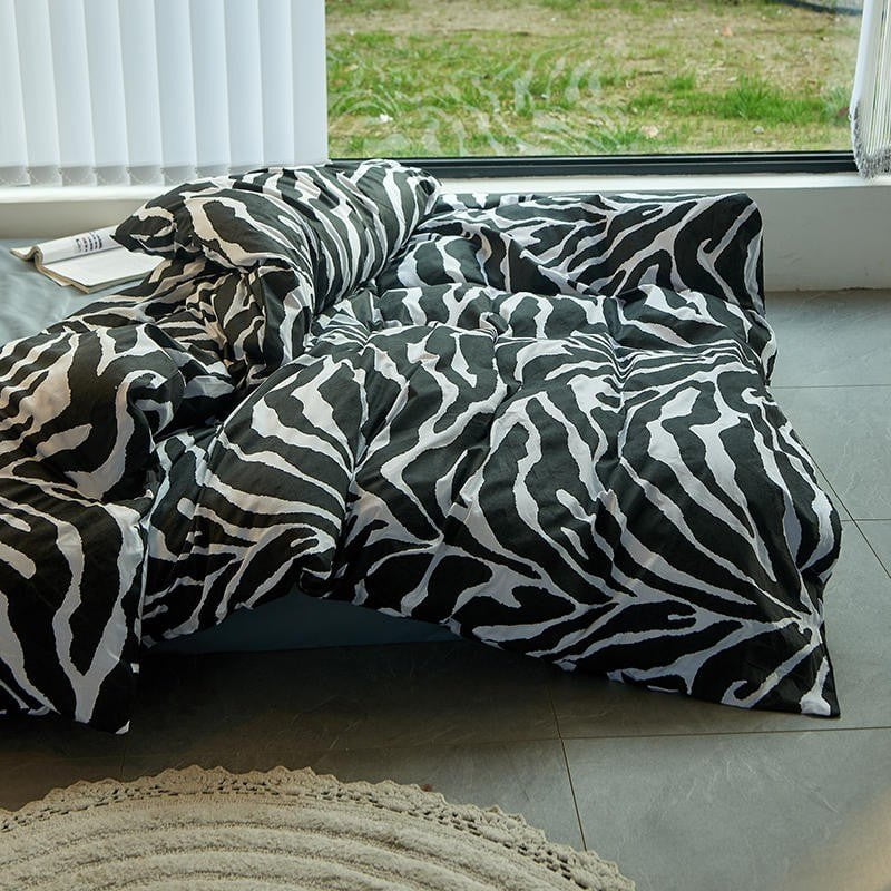 Zebra Print Duvet Cover Set  Egyptian Cotton Bedding - Product detail 4